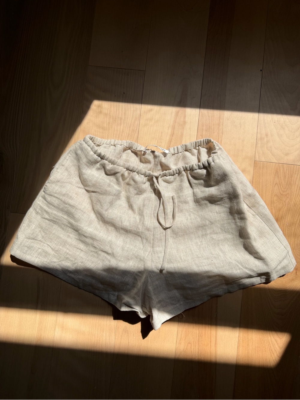 Reformation Linen-Blend Drawstring Women's Shorts in Natural